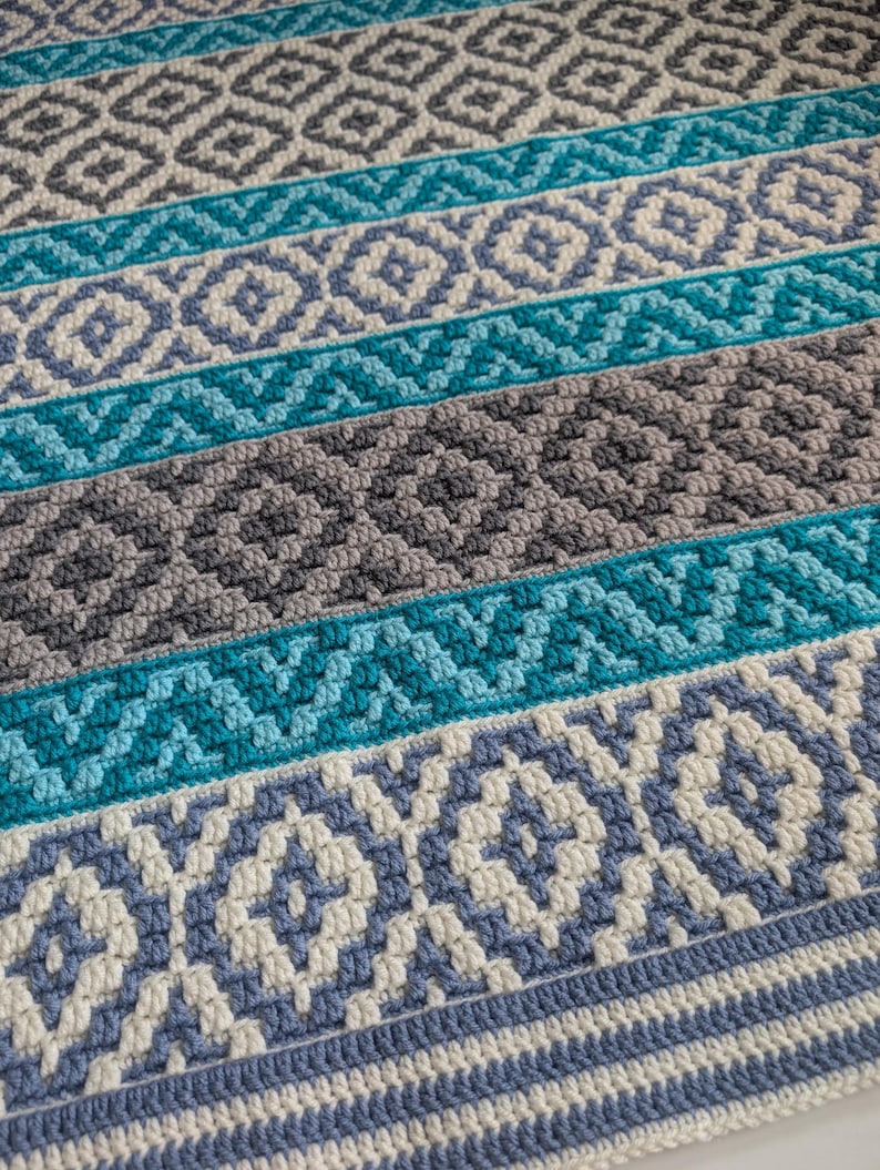 Ocean Jewel Blanket Crochet Pattern