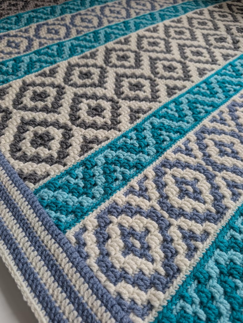 Ocean Jewel Blanket Crochet Pattern