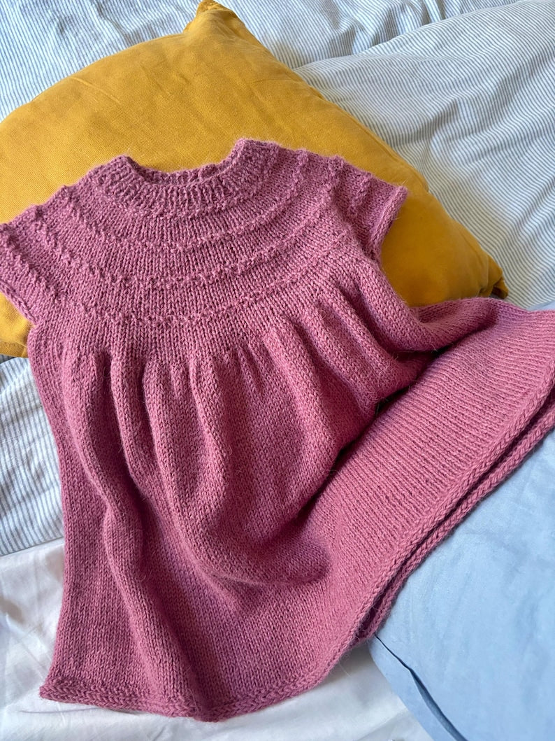 Rosy Yoke Dress Knitting Pattern