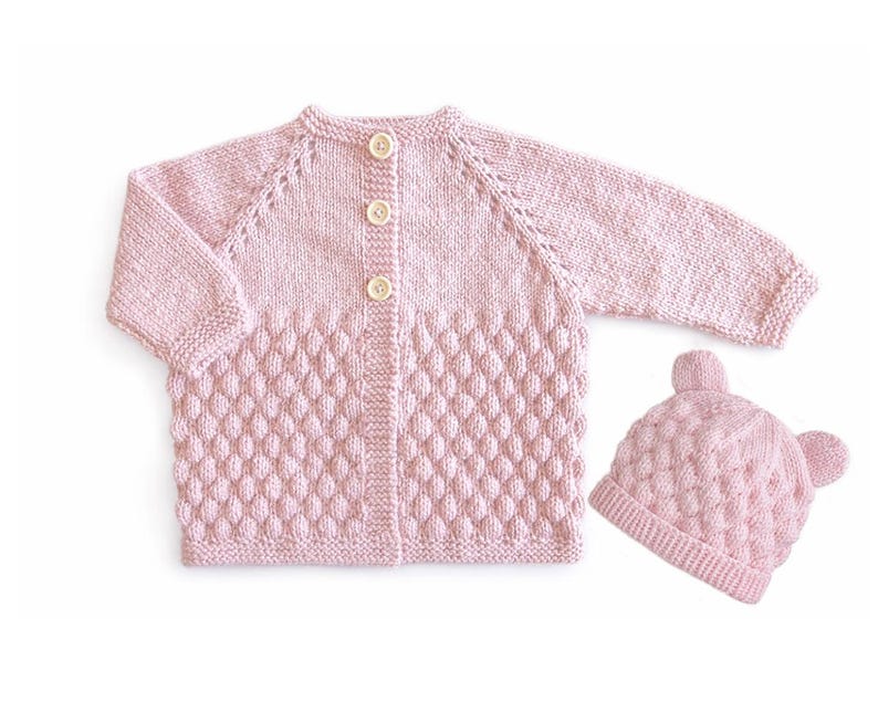 Blush Bear Baby Set Knitting Pattern