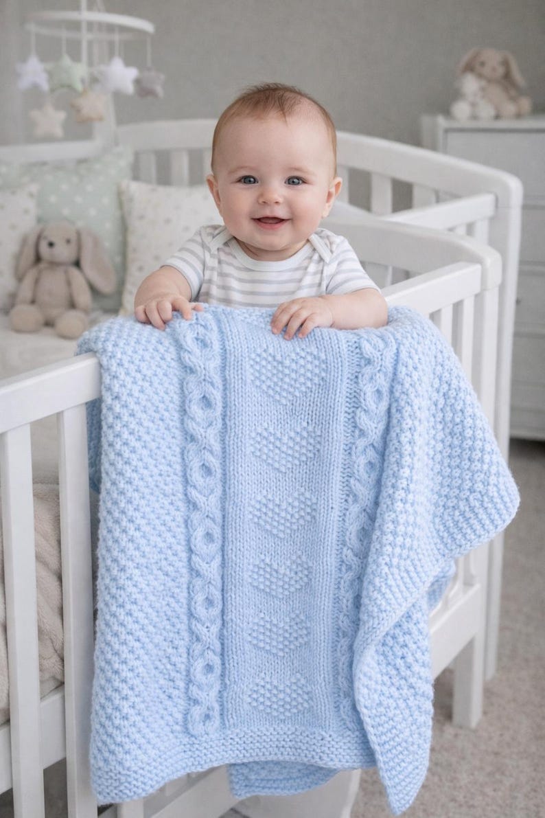Blush Hearts Blanket Knitting Pattern