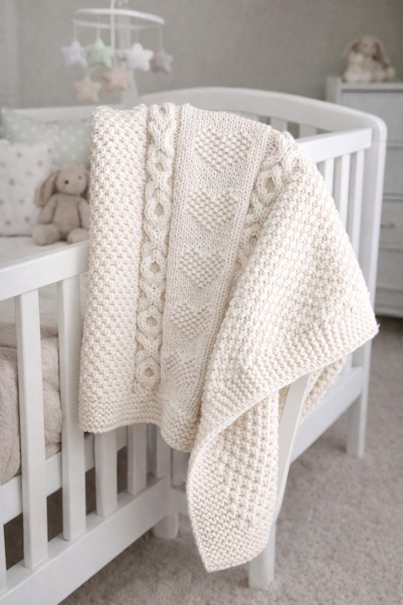 Blush Hearts Blanket Knitting Pattern