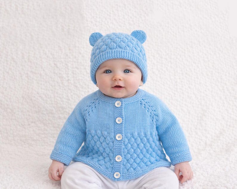 Blush Bear Baby Set Knitting Pattern