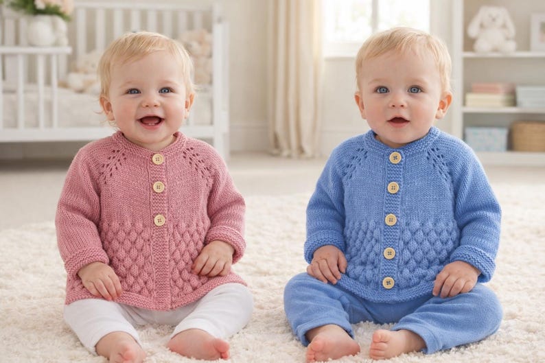 Blush Bear Baby Set Knitting Pattern