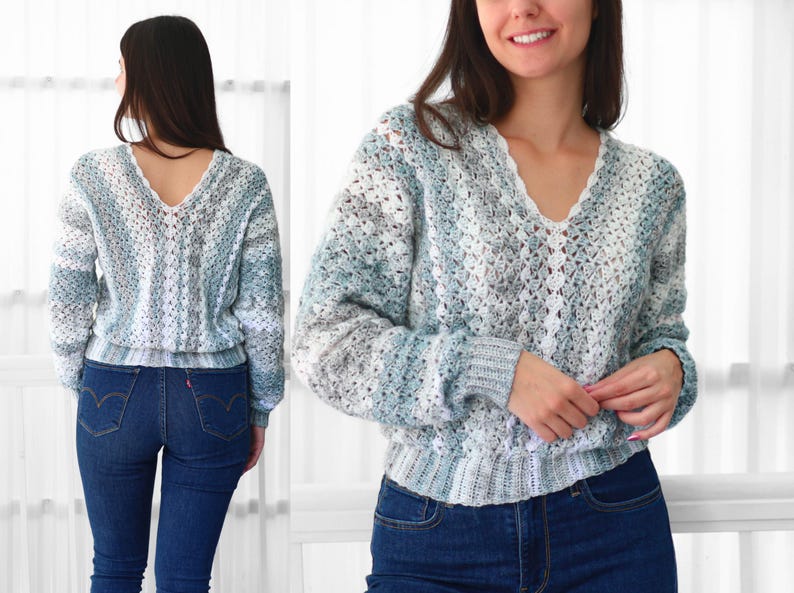 Airy Shell Sweater Crochet Pattern
