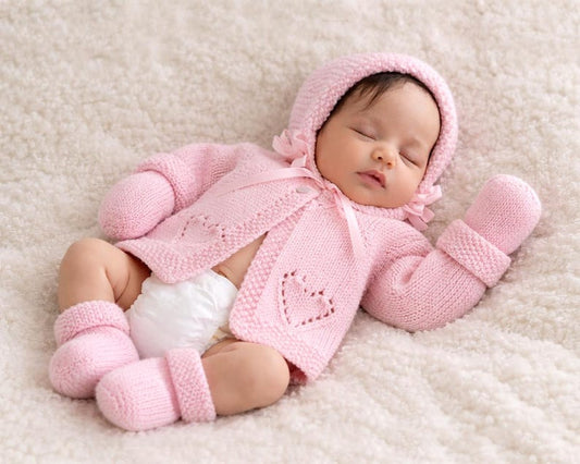 Sweetheart Baby Set Knitting Pattern