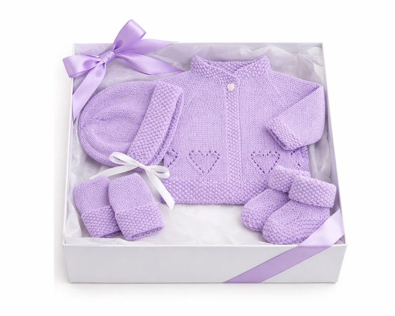 Sweetheart Baby Set Knitting Pattern