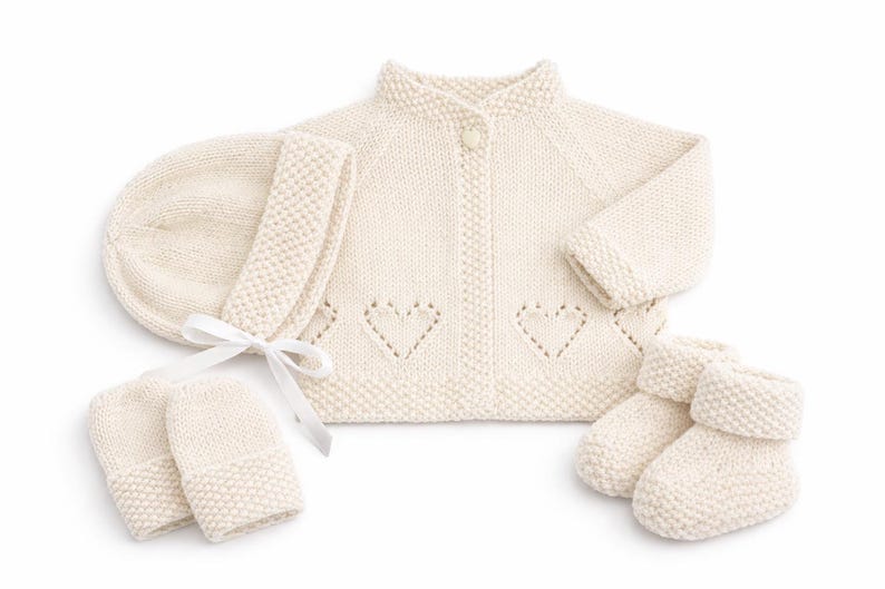 Sweetheart Baby Set Knitting Pattern