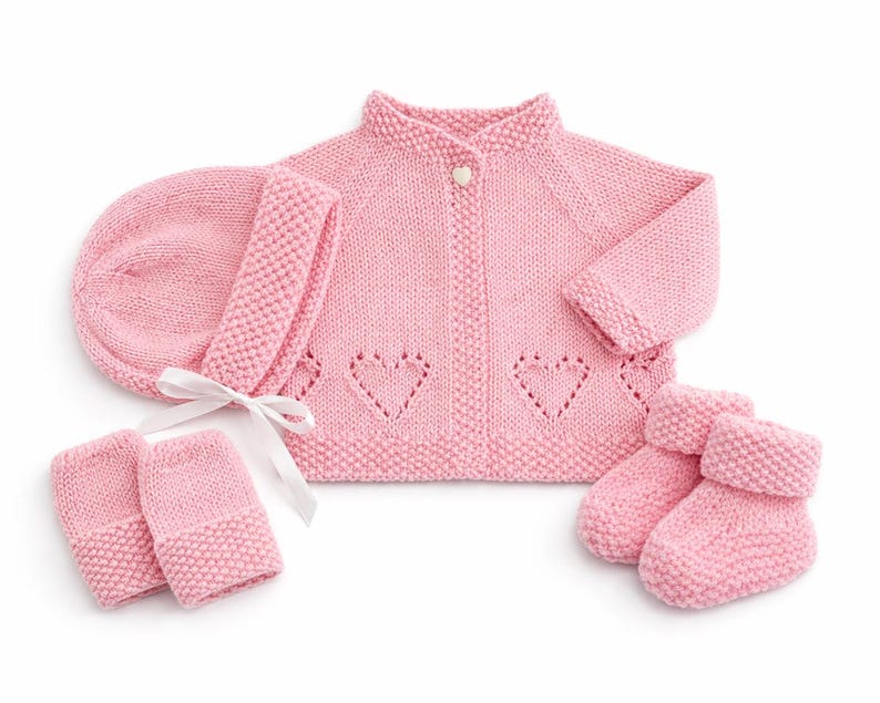 Sweetheart Baby Set Knitting Pattern