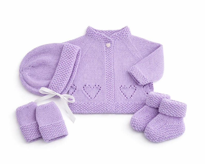 Sweetheart Baby Set Knitting Pattern