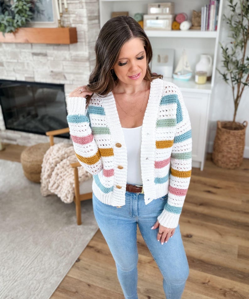 Modern Stripe Cardigan Crochet Pattern