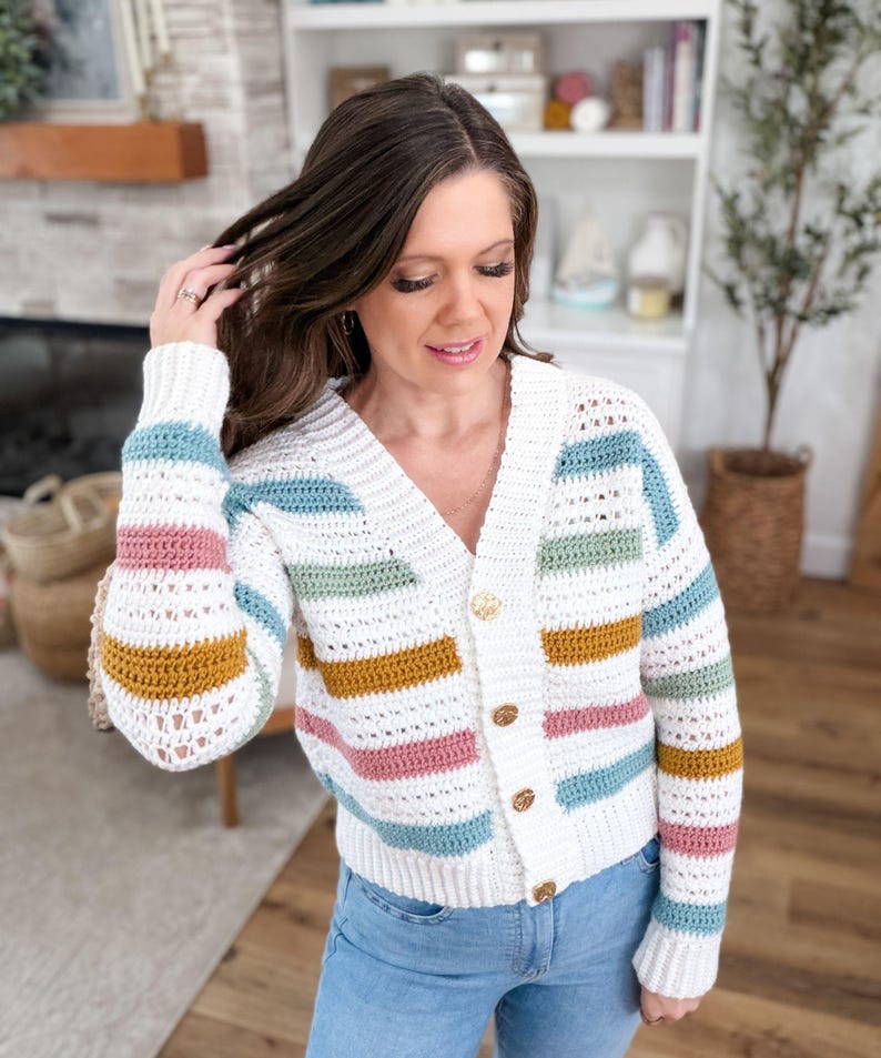 Modern Stripe Cardigan Crochet Pattern