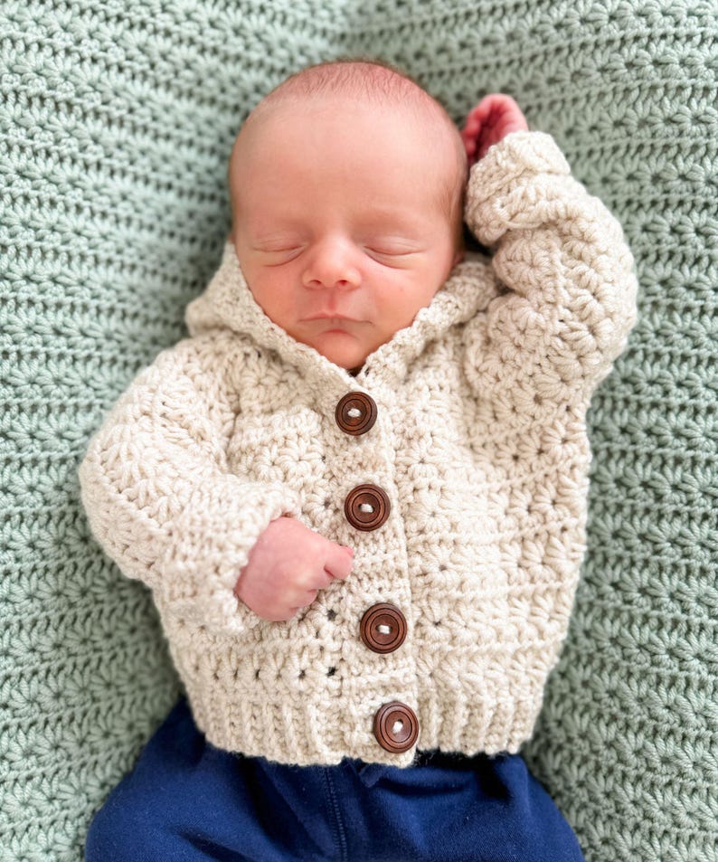 Star Baby Cardigan Crochet Pattern