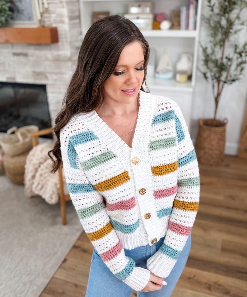 Modern Stripe Cardigan Crochet Pattern
