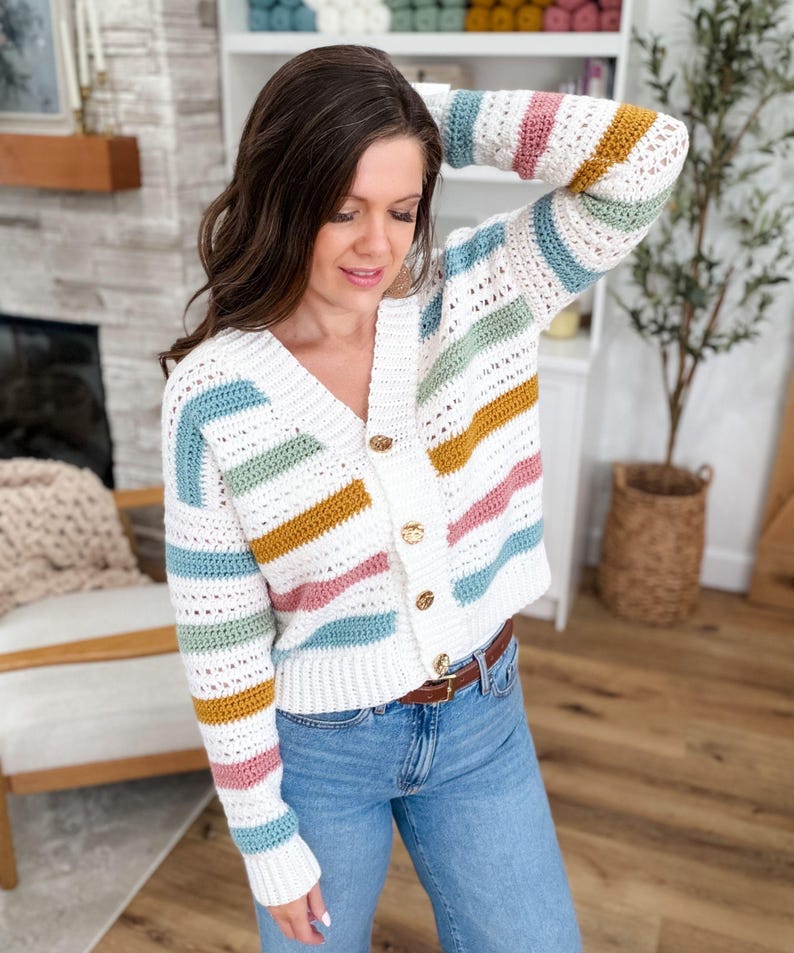 Modern Stripe Cardigan Crochet Pattern